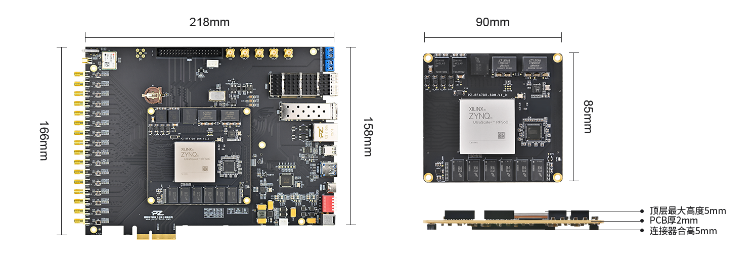 璞致FPGA ZYNQ UltraScale+RFSOC ZU47DR 开发板